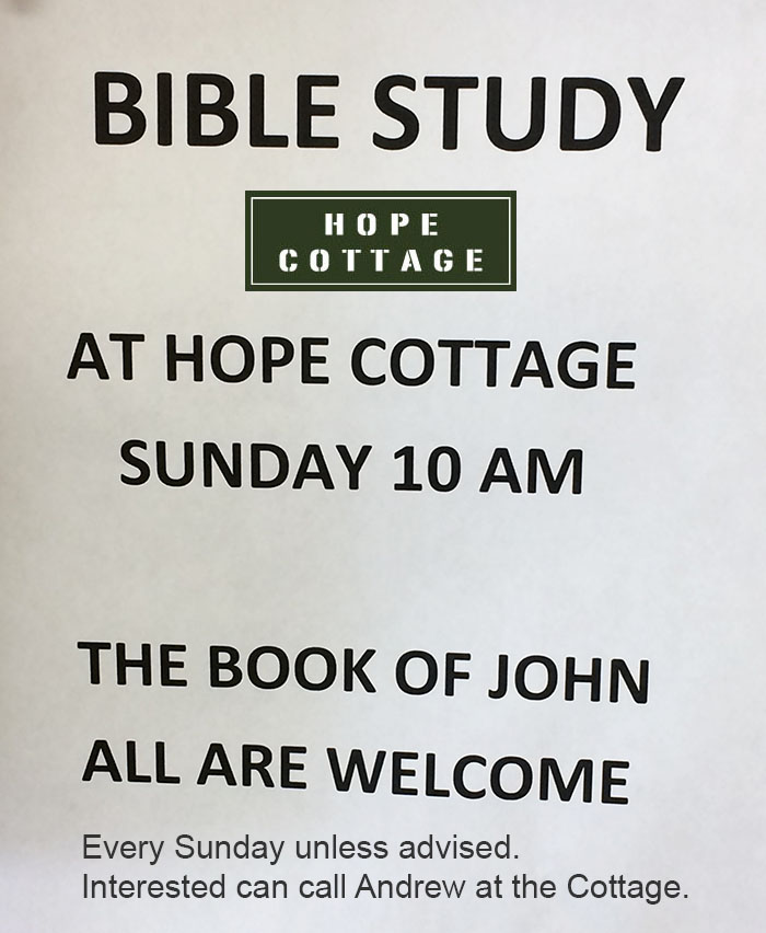 Bible Study at Hope Cottage with Andrew