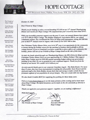 Thanksgiving Dinner for Hope Cottage